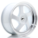 Cerchio in Lega JAPAN RACING JR15 17x8 ET35 con foratura su misura White w/ Machined Lip