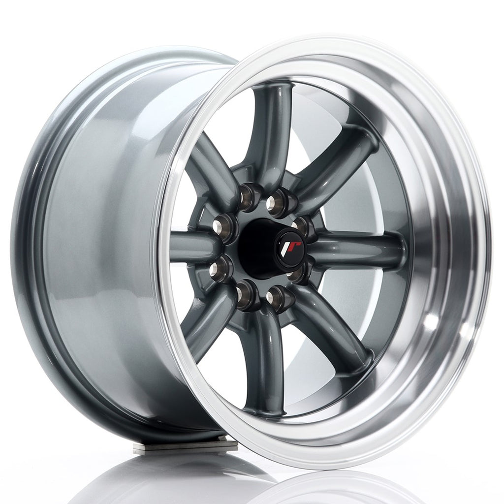 Cerchio in Lega JAPAN RACING JR19 15x9 ET-13 4x100/114 Gun Metal w/ Machined Lip