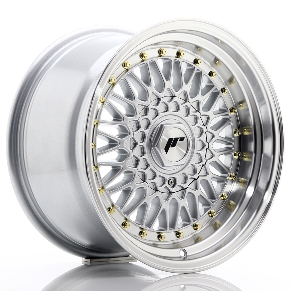 Cerchio in Lega JAPAN RACING JR9 16x9 ET20 con foratura su misura Silver w/ Machined Lip