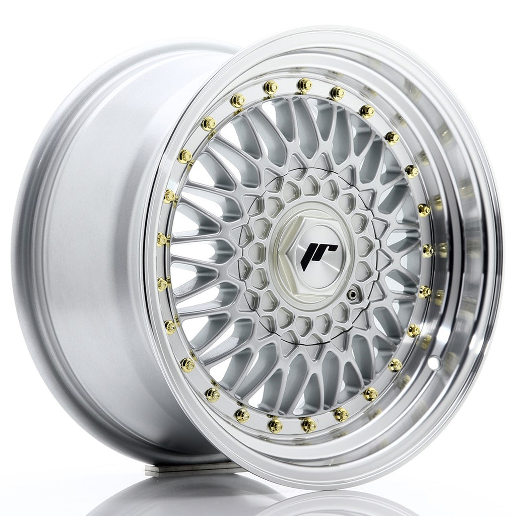 Cerchio in Lega JAPAN RACING JR9 16x8 ET25 con foratura su misura Silver w/ Machined Lip