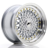 Cerchio in Lega JAPAN RACING JR9 15x8 ET20 con foratura su misura Silver w/ Machined Lip