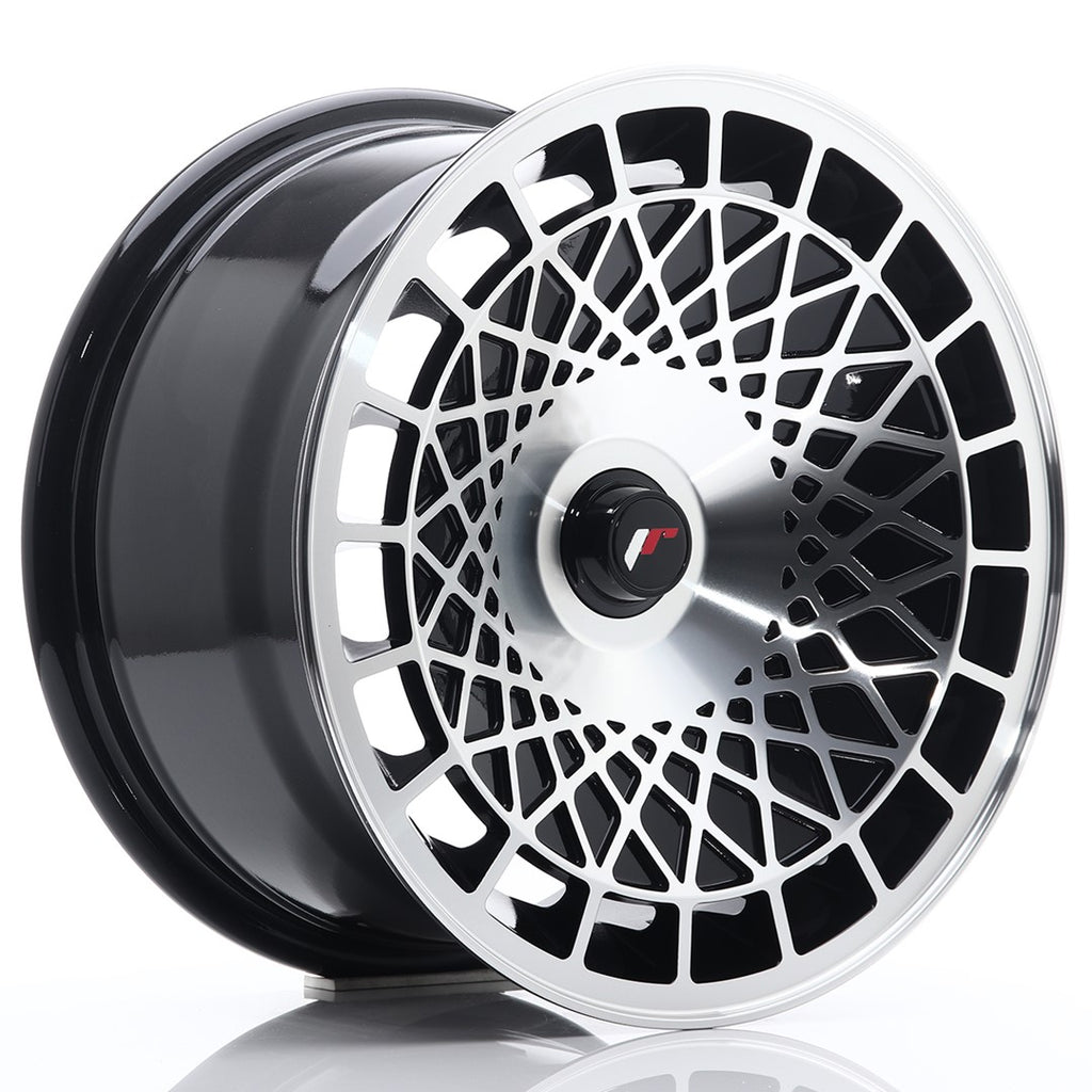 Cerchio in Lega JAPAN RACING JR14 15x8 ET20-25 con foratura su misura Gloss Black Machined Face