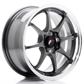 Cerchio in Lega JAPAN RACING JR5 15x7 ET35 4x100 Gun Metal w/ Machined Lip