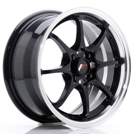 Cerchio in Lega JAPAN RACING JR5 15x7 ET35 4x100 Gloss Black w/ Machined Lip