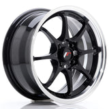 Cerchio in Lega JAPAN RACING JR5 15x7 ET35 4x100 Gloss Black w/ Machined Lip