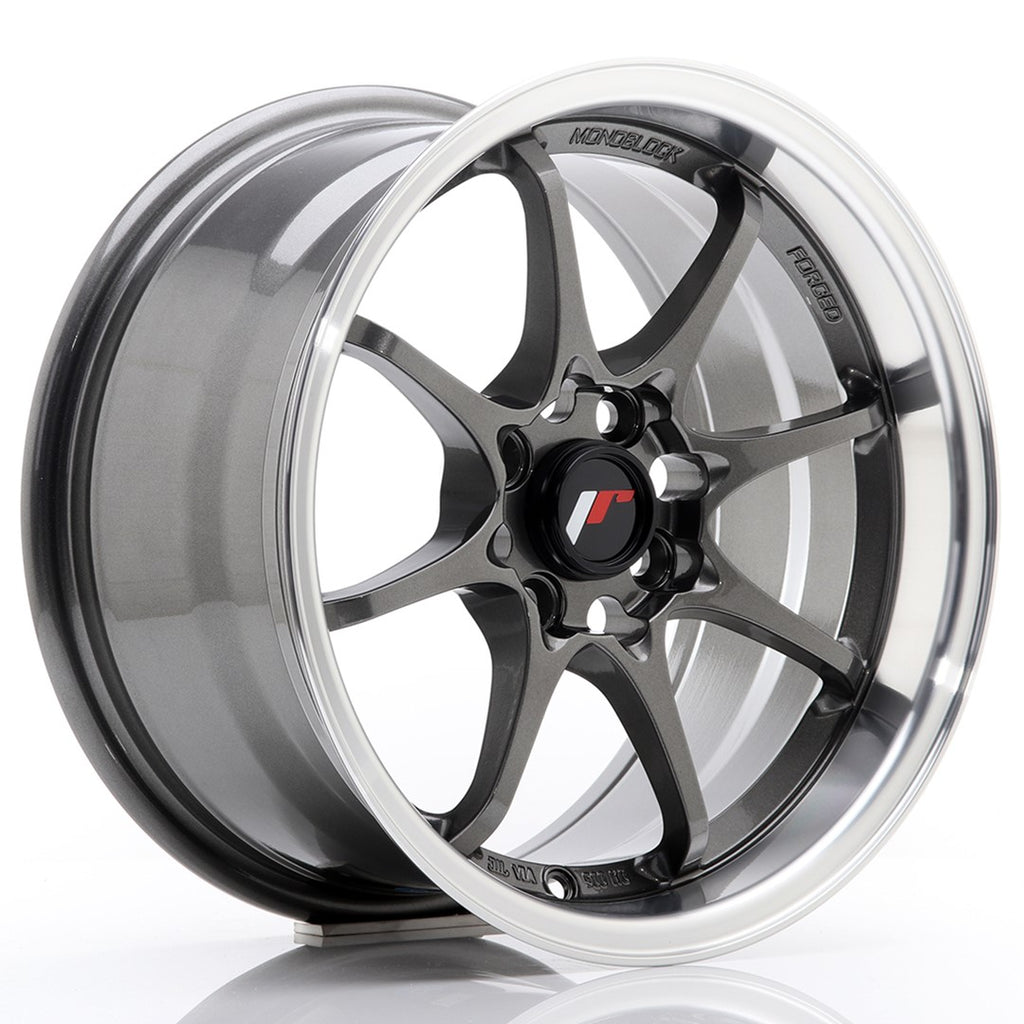Cerchio in Lega JAPAN RACING JR5 15x8 ET28 4x100 Gun Metal w/ Machined Lip