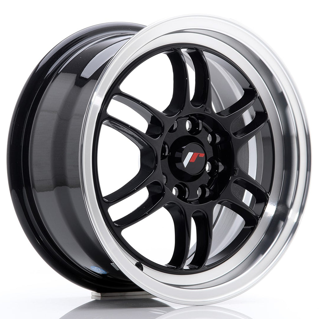 Cerchio in Lega JAPAN RACING JR7 15x7 ET38 4x100/114 Gloss Black w/ Machined Lip