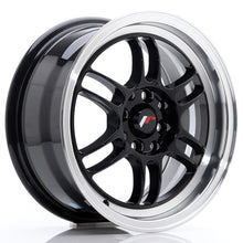 Load image into Gallery viewer, Cerchio in Lega JAPAN RACING JR7 15x7 ET38 4x100/114 Gloss Black w/ Machined Lip