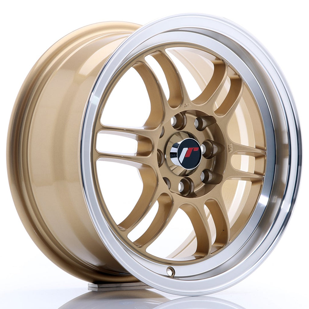 Cerchio in Lega JAPAN RACING JR7 15x7 ET38 4x100/114 Gold w/ Machined Lip