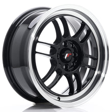 Carica l'immagine nel visualizzatore di Gallery, Cerchio in Lega JAPAN RACING JR7 16x7 ET38 4x100/114 Gloss Black w/ Machined Lip