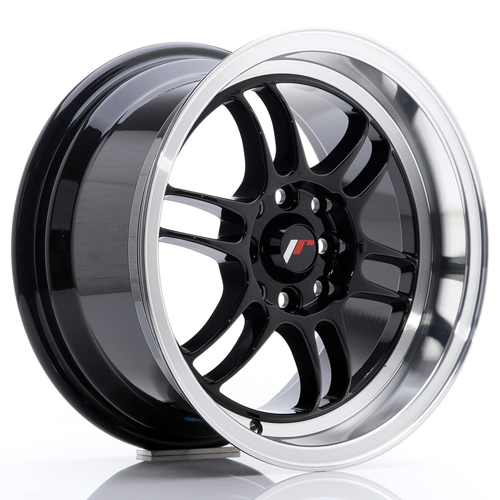 Cerchio in Lega JAPAN RACING JR7 15x8 ET35 4x100/114 Gloss Black w/ Machined Lip