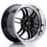 Cerchio in Lega JAPAN RACING JR7 15x8 ET35 4x100/114 Gloss Black w/ Machined Lip
