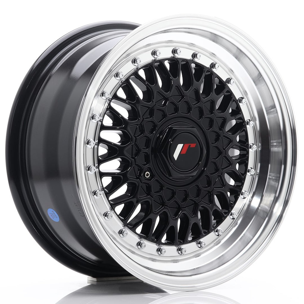 Cerchio in Lega JAPAN RACING JR9 15x7 ET20 4x100/108 Gloss Black w/ Machined Lip