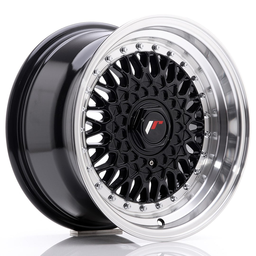Cerchio in Lega JAPAN RACING JR9 15x8 ET20 4x100/108 Gloss Black w/ Machined Lip