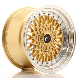 Cerchio in Lega JAPAN RACING JR9 16x9 ET20 con foratura su misura Gold w/ Machined Lip