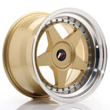 Cerchio in Lega JAPAN RACING JR6 17x10 ET20 con foratura su misura Gold w/ Machined Lip