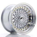 Cerchio in Lega JAPAN RACING JR9 15x9 ET10 con foratura su misura Silver w/ Machined Lip