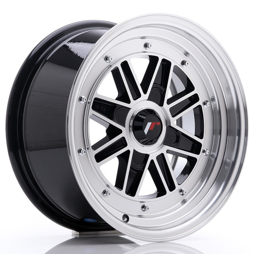 Cerchio in Lega JAPAN RACING JR31 15x7.5 ET20 4H con foratura su misura Gloss Black Machined Face
