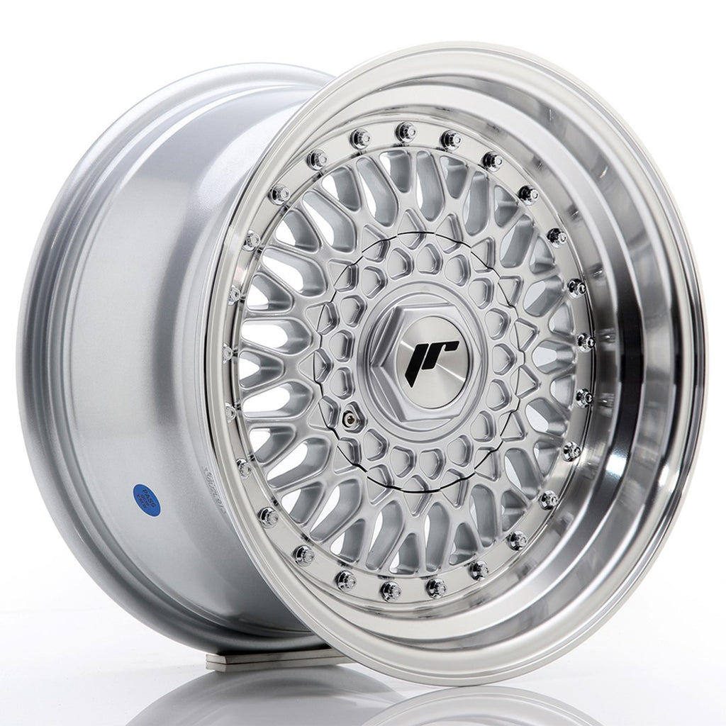 Cerchio in Lega JAPAN RACING JR9 15x8 ET20 4x100/108 Silver w/ Machined Lip+Silver Rivets
