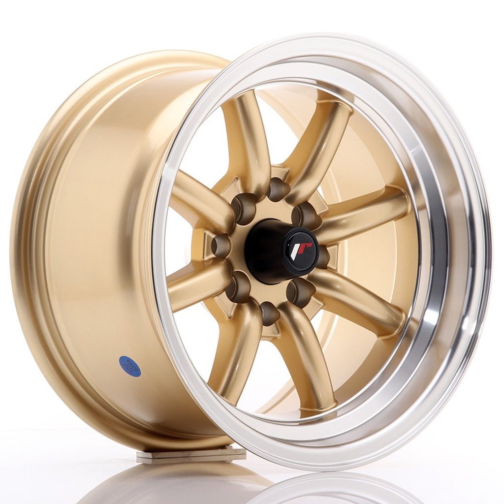 Cerchio in Lega JAPAN RACING JR19 14x8 ET-13 4x100/114 Gold w/ Machined Lip