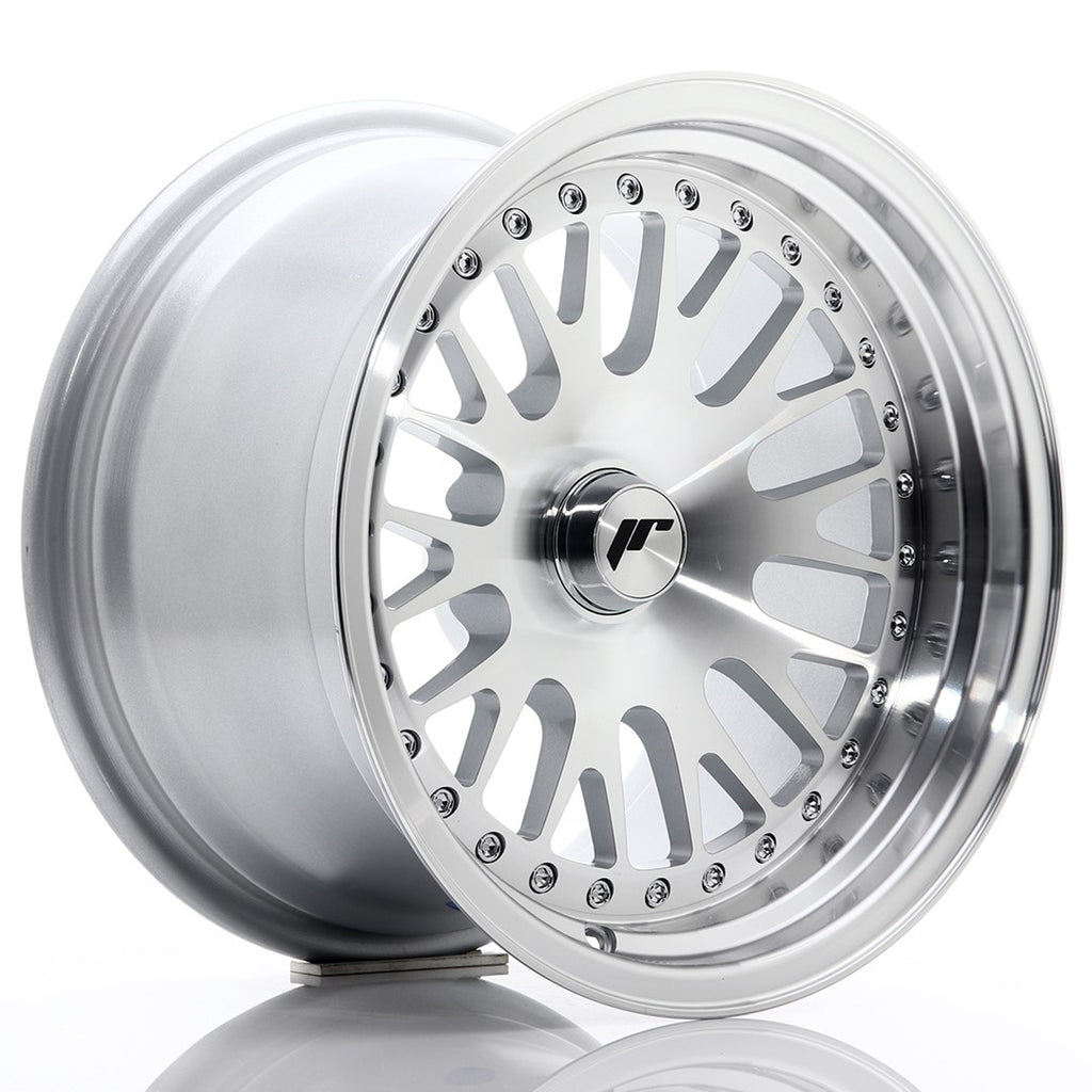 Cerchio in Lega JAPAN RACING JR10 15x9 ET0-20 con foratura su misura Silver Machined Face