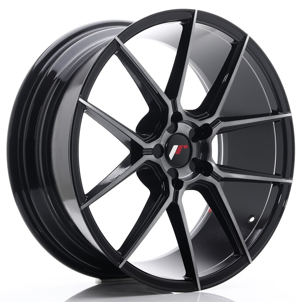 Cerchio in Lega JAPAN RACING JR30 20x8.5 ET20-42 5H con foratura su misura Black Brushed w/ Tinted Face