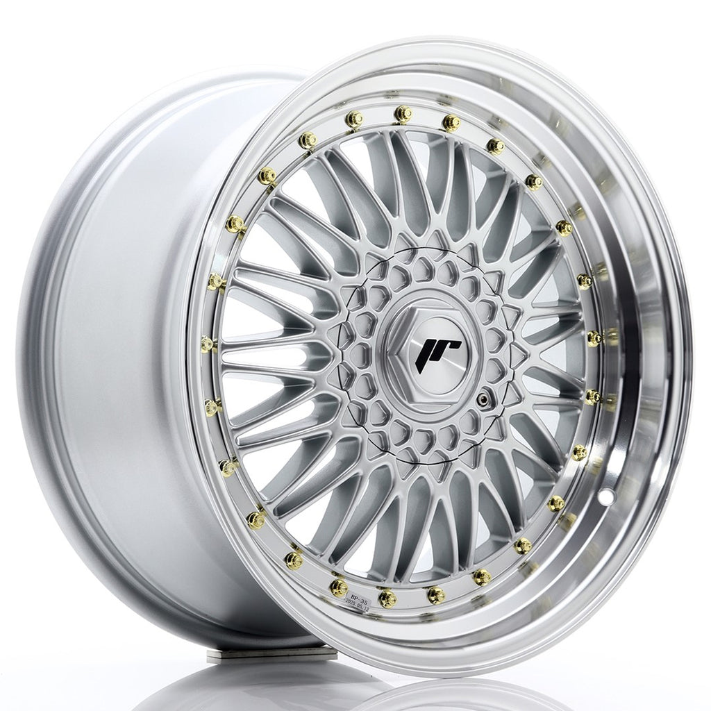 Cerchio in Lega JAPAN RACING JR9 18x9 ET20-40 con foratura su misura Silver w/ Machined Lip