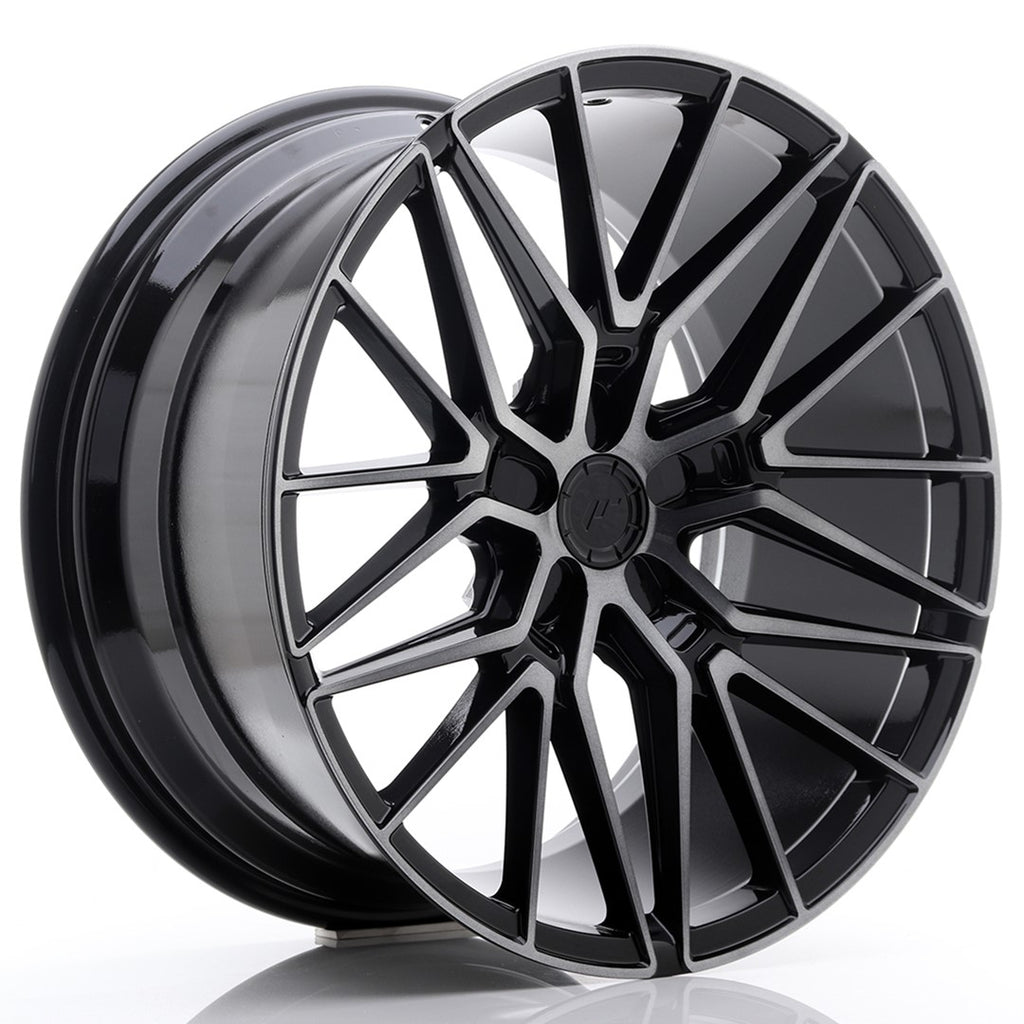 Cerchio in Lega JAPAN RACING JR38 20x10 ET20-45 5H con foratura su misura Black Brushed w/ Tinted Face