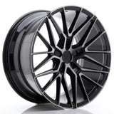 Cerchio in Lega JAPAN RACING JR38 20x10 ET20-45 5H con foratura su misura Black Brushed w/ Tinted Face