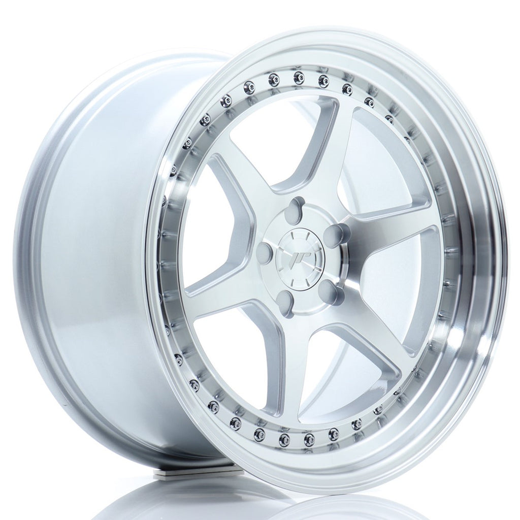 Cerchio in Lega JAPAN RACING JR43 18x9.5 ET15-35 5H con foratura su misura Silver Machined Face