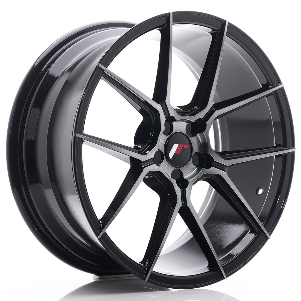 Cerchio in Lega JAPAN RACING JR30 19x8.5 ET35-42 5H con foratura su misura Black Brushed w/ Tinted Face