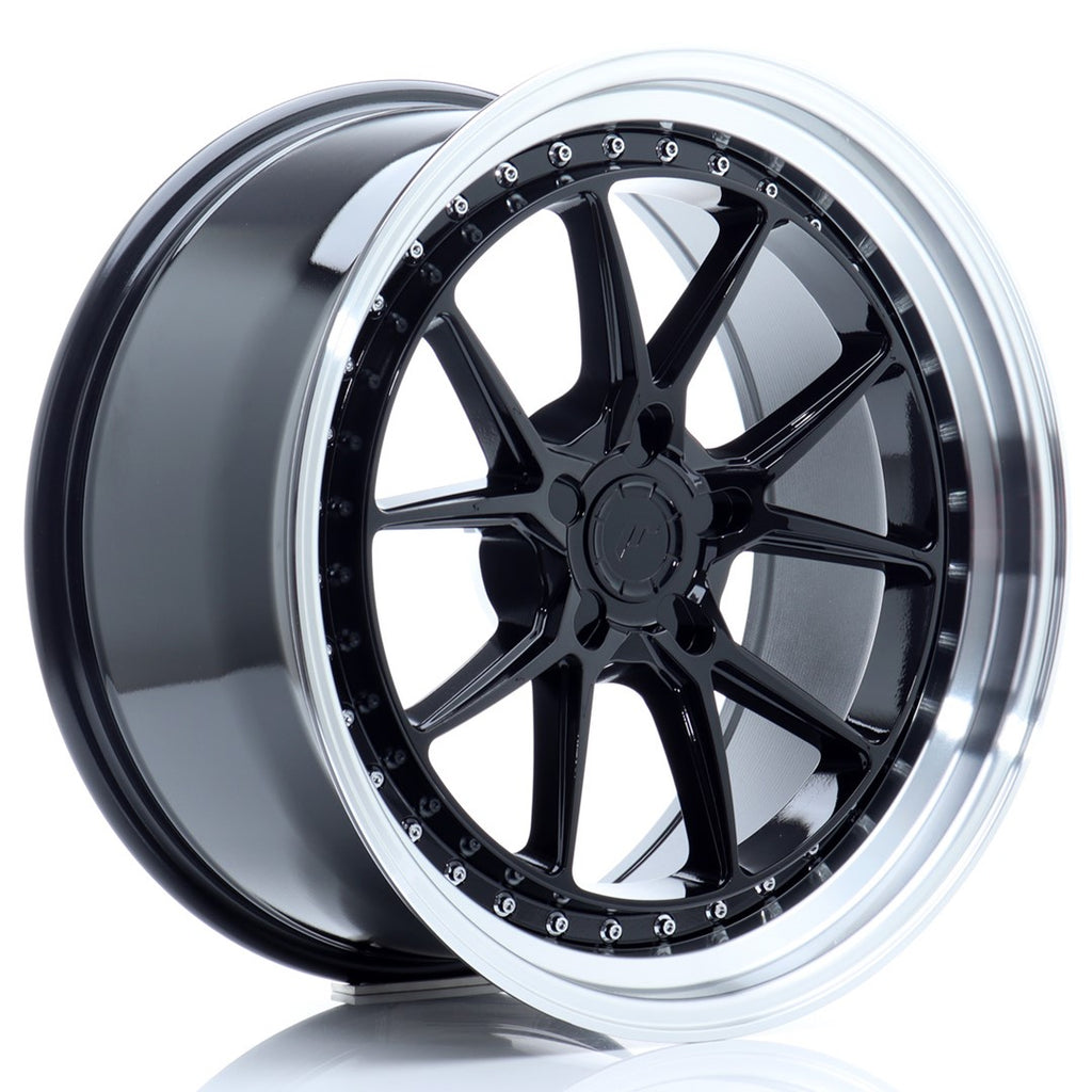 Cerchio in Lega JAPAN RACING JR39 19x9.5 ET15-35 5H con foratura su misura Gloss Black w/ Machined Lip