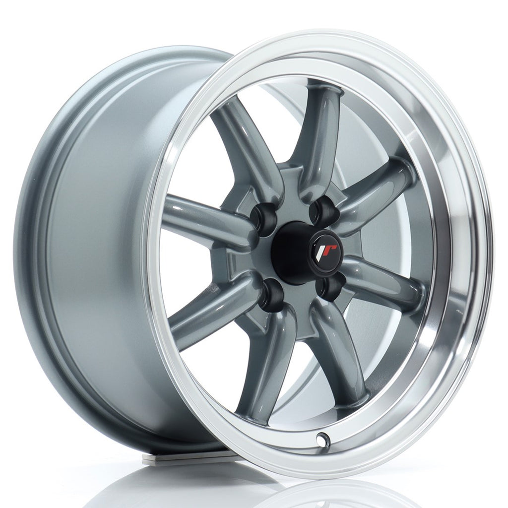 Cerchio in Lega JAPAN RACING JR19 15x8 ET20 4x100 Gun Metal w/ Machined Lip