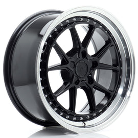 Cerchio in Lega JAPAN RACING JR39 18x8.5 ET15-35 5H con foratura su misura Gloss Black w/ Machined Lip