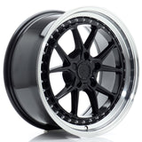Cerchio in Lega JAPAN RACING JR39 18x8.5 ET15-35 5H con foratura su misura Gloss Black w/ Machined Lip