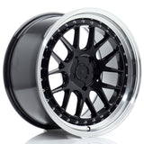 Cerchio in Lega JAPAN RACING JR40 18x9.5 ET15-35 5H con foratura su misura Gloss Black w/ Machined Lip