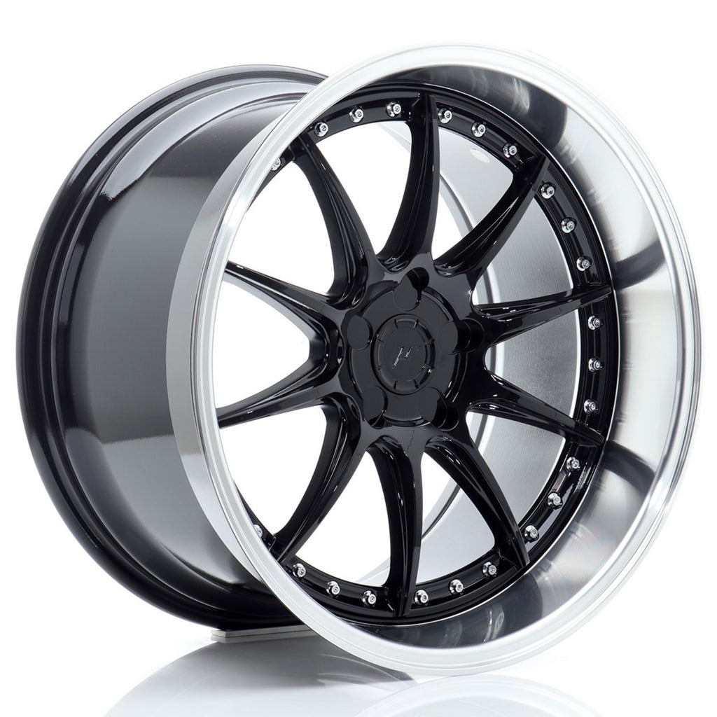 Cerchio in Lega JAPAN RACING JR41 19x11 ET12-25 5H con foratura su misura Gloss Black w/ Machined Lip