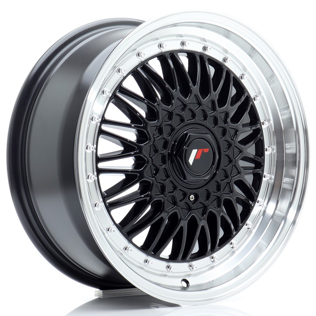 Cerchio in Lega JAPAN RACING JR9 17x7.5 ET20-35 con foratura su misura Gloss Black w/ Machined Lip