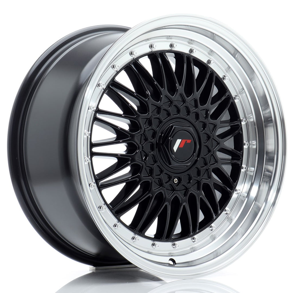 Cerchio in Lega JAPAN RACING JR9 18x9 ET20-40 con foratura su misura Gloss Black w/ Machined Lip