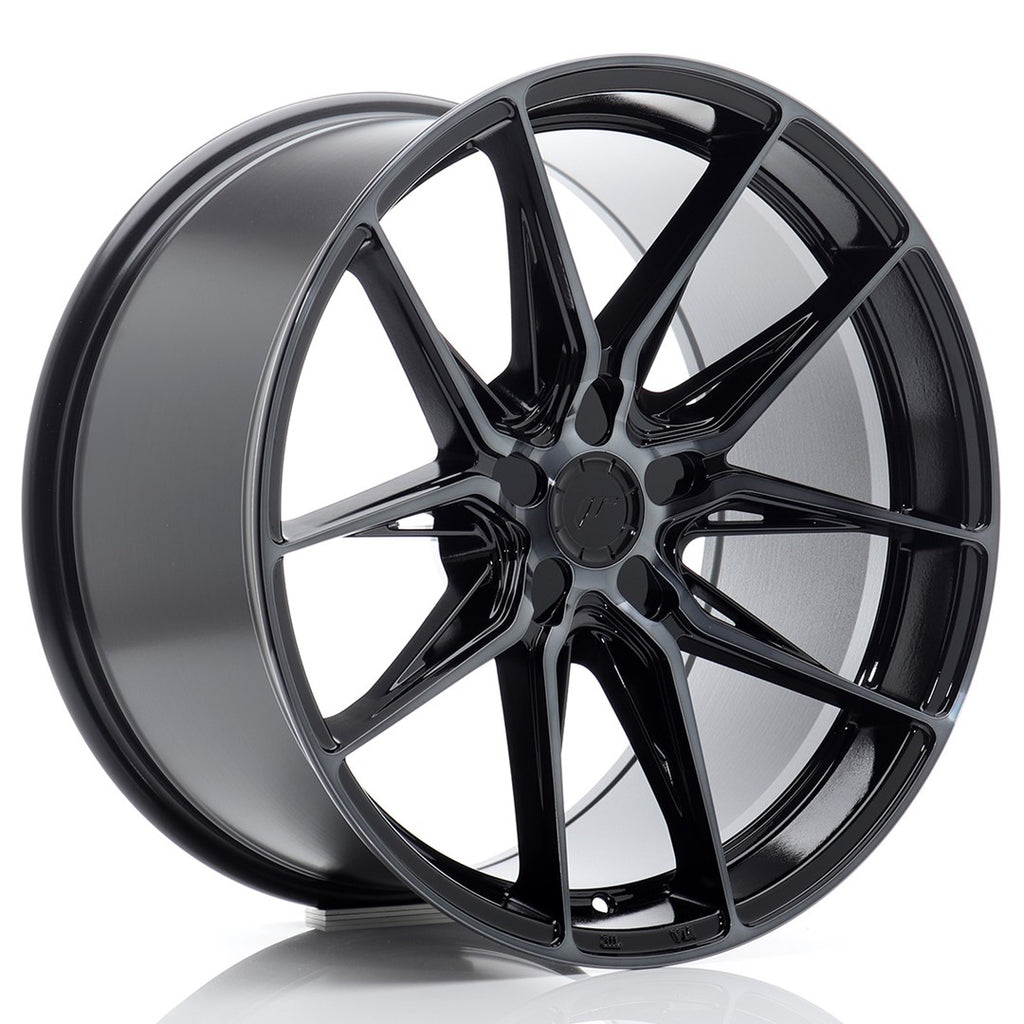 Cerchio in Lega JAPAN RACING JR44 19x10 ET15-45 5H con foratura su misura Black Machined w/ Tinted Face