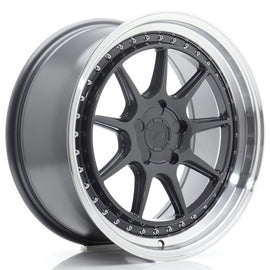 Cerchio in Lega JAPAN RACING JR47 18x8.5 ET15-35 5H con foratura su misura Hyper Gray w/ Machined Lip