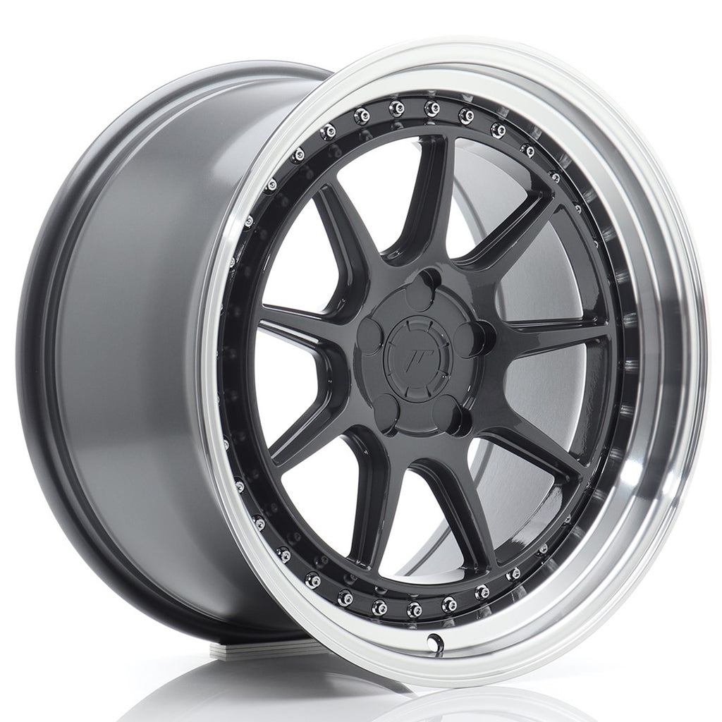 Cerchio in Lega JAPAN RACING JR47 18x9.5 ET15-35 5H con foratura su misura Hyper Gray w/ Machined Lip