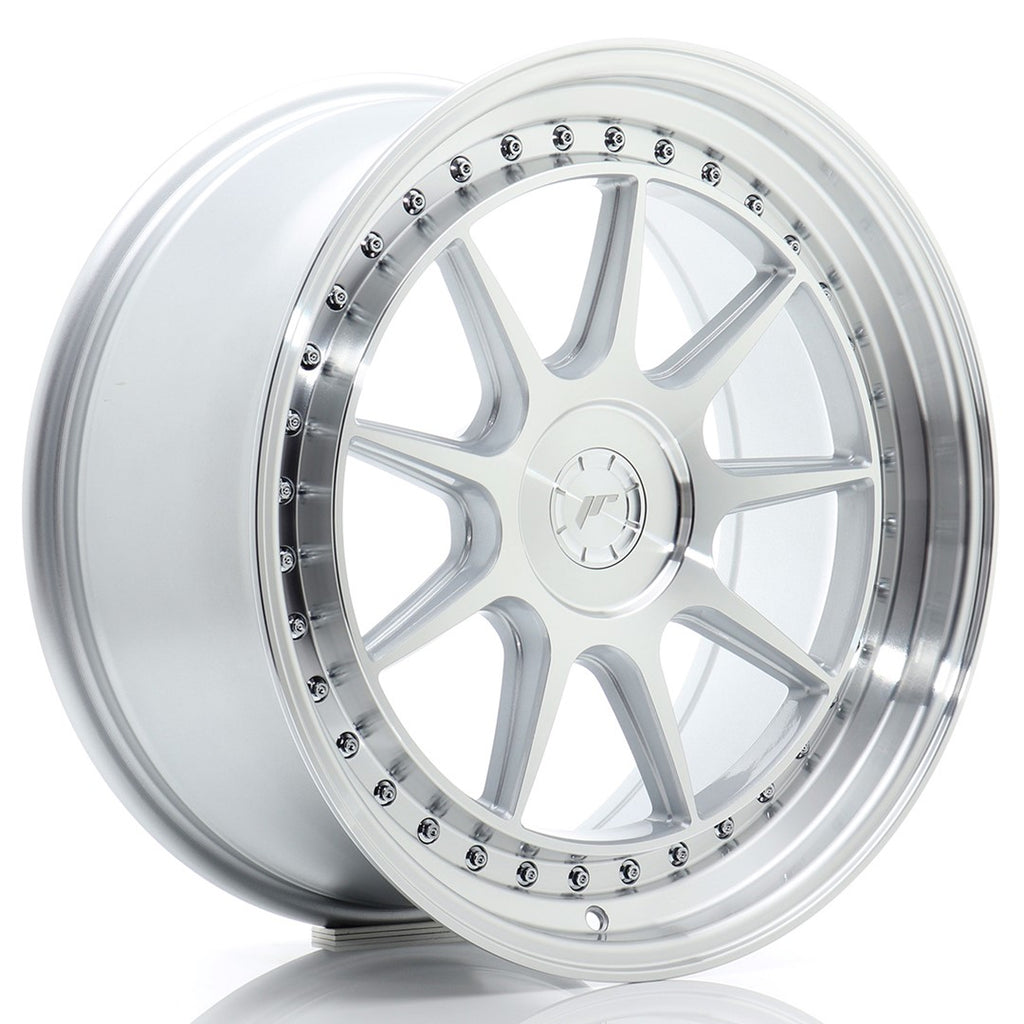 Cerchio in Lega JAPAN RACING JR47 19x8.5 ET15-35 5H con foratura su misura Silver Machined Face