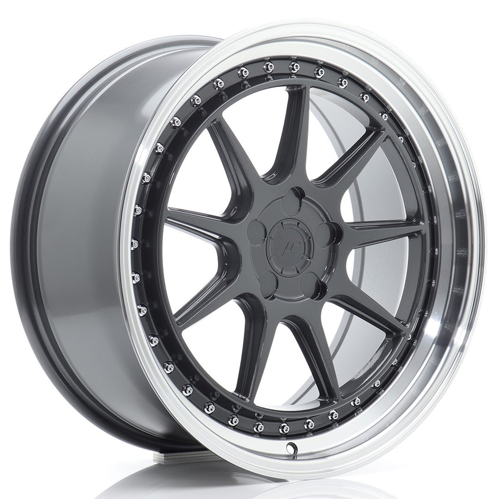 Cerchio in Lega JAPAN RACING JR47 19x8.5 ET15-35 5H con foratura su misura Hyper Gray w/ Machined Lip