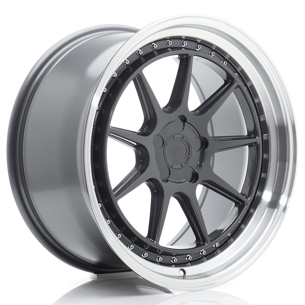 Cerchio in Lega JAPAN RACING JR47 19x9.5 ET15-35 5H con foratura su misura Hyper Gray w/ Machined Lip