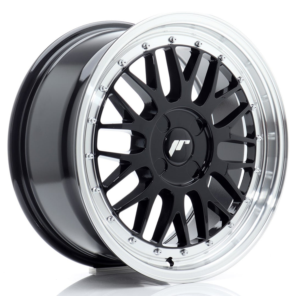 Cerchio in Lega JAPAN RACING JR23 17x7.5 ET20-40 4H con foratura su misura Gloss Black w/ Machined Lip