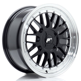 Cerchio in Lega JAPAN RACING JR23 17x7.5 ET20-40 4H con foratura su misura Gloss Black w/ Machined Lip