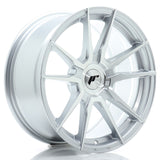 Cerchio in Lega JAPAN RACING JR21 17x9 ET20-45 con foratura su misura Silver Machined Face