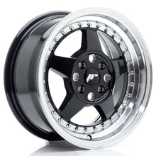 Load image into Gallery viewer, Cerchio in Lega JAPAN RACING JR6 15x7 ET35 4x100 Gloss Black w/ Machined Lip