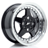 Cerchio in Lega JAPAN RACING JR6 15x7 ET35 4x100 Gloss Black w/ Machined Lip